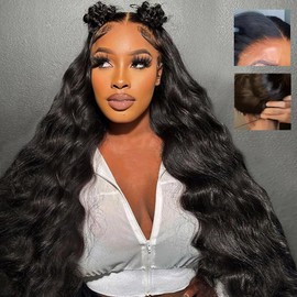 Tahikie 7x6 Body Wave Glueless Wigs Human Hair Pre Plucked Pre Cut 250% Density Drawstring Wig Human hair 7x6 HD Lace Front Wigs Human Hair for Black Women Pre Everything Ready to Go Wig 28inch
