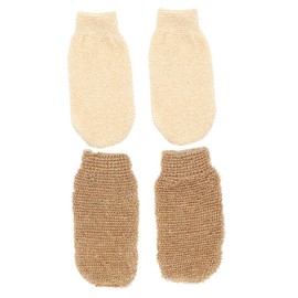 Healeved 4pcs Back Scrubbing Bath Gloves Body Exfoliating Mitts for Shower Bath