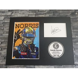 Havoc - Lando Norris Limited Edition Signed Autograph Display - 8x6 Inches - F1 - McLaren - Mounted and Ready to be Framed - V2 Orange