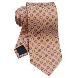 Ctskyte Men's Stripe Ties Classic Checkered Casual Formal Business Neckties 3.15", Yellow Blue Floral, One Size