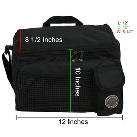 Transworld Durable Deluxe Insulated Lunch Cooler Bag (Many Colors and Size Available) (12"x10"x8 1/2", Black)