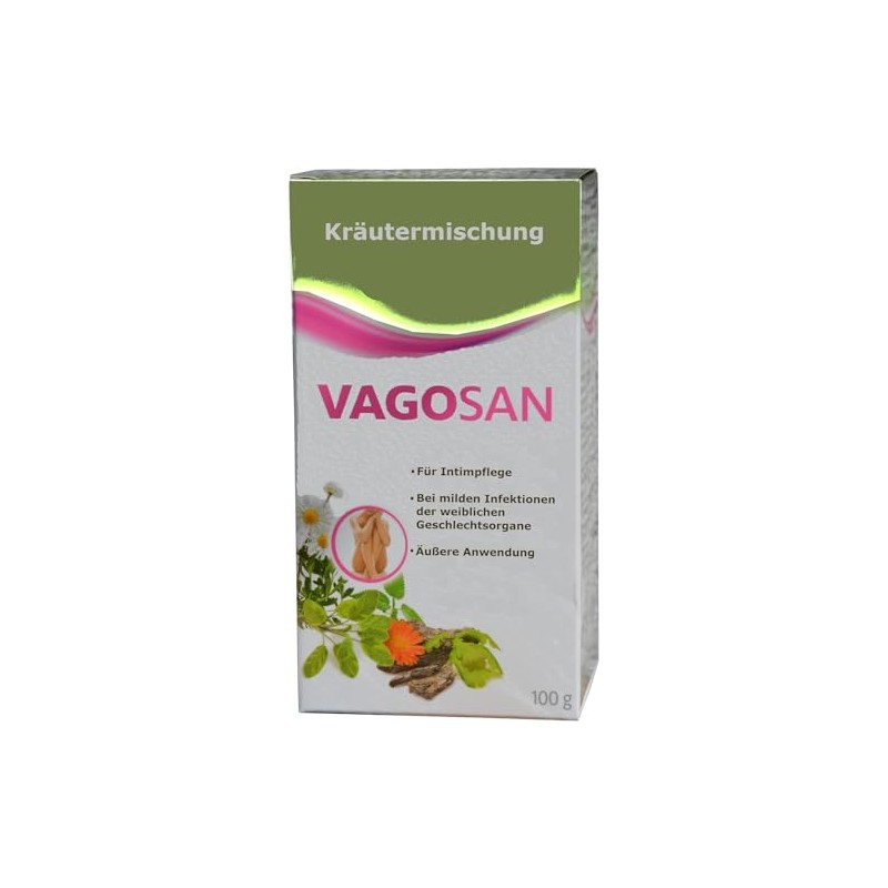 Vagosan, 100g, Kräutermischung für Intimpflege Damen, Sitzbad, Wochenbett, Eichenrinde, Kamille,