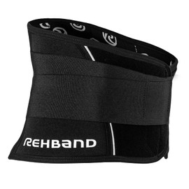 Rehband UD X Stable Back Support Back Brace Size S/M/L/XL/XXL - 5 mm Neoprene Back Support for Physical Activities, Black Back Support Warms & Stabilises the Back, Size: XXL