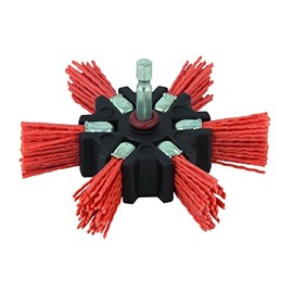 wolfcraft nylon rotary flap brush Ø 100 x 20 mm, hexagon shank 1/4" (6.35 mm), 1512000