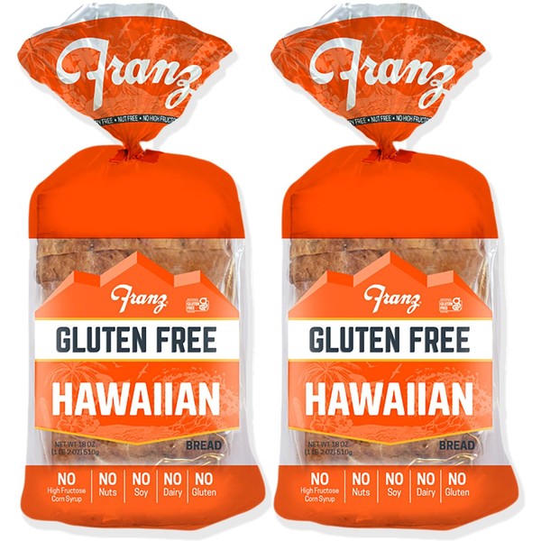Franz Bakery Gluten Free Hawaiian Bread 2 Pack (2 x 18oz) WITH Living Chic Gluten Free Lifestyle Guide…