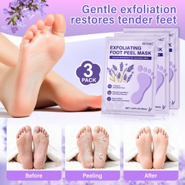 BESNEL 8Pack Moisturizing＆Foot Peeling Foot Mask, Teacher Appreciation Gifts, Hydrating Foot Masks Dry Cracked Feet, Soothing Moisturizer Socks Repair Rough Heels＆Baby Soft Feet(8Pack)