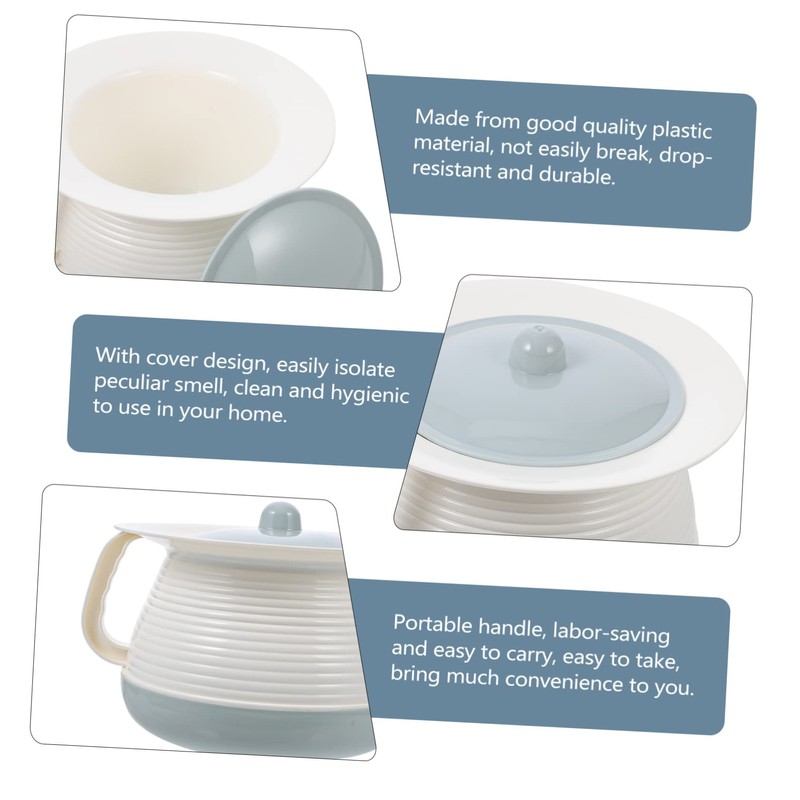 BIUDECO 1Set Elderly Covered Spittoon Portable Chamber Pot with Lid