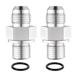 EVIL ENERGY 6AN Male Flare to 1/4" NPSM Transmission Cooler Line Fittings Adapters Aluminum, Fits TH350 TH400 4L60E 700R4, Silver, 2PCS
