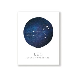 Leo Zodiac Constellation Art 14" x 11" - Minimalist & Dreamy Astrology Print - Perfect Horoscope Print for Nursery Decor, Bedrooms, Playrooms, Classrooms and Gifts