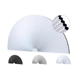 Arch Window Shades Blackout Cellular Honeycomb Blinds Half Circle Cordless No Drill, Thermal Insulated UV Protection, Easy to Cut and Install (White, Radius: 24", 1 Pack)