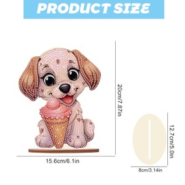 SHEGZHUC Diamond Painting Ornaments Dog Diamond Painting Ornaments Diamond Painting Art Embroidery Cross Stitch Gift Diamond Painting Table Decoration || Diamond Painting Dog Ice Cream