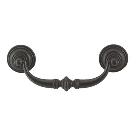 Richelieu Hardware BP30214909 4 1/4-inch (108 mm) Center-to-Center Matte Black Iron Traditional Cabinet and Drawer Pull Handle for Kitchen, Bathroom, and Furniture