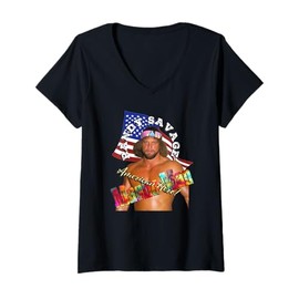 Womens Randy Savage_001 V-Neck T-Shirt