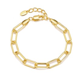 Philip Jones Gold Plated Paperclip Bracelet
