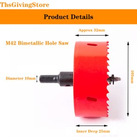 4"/105mm Hole Saw Bit, Bimetal Hss Professional Wood Circle Cutter Drill Bits with Connecting Rod, Blade for Cutting Soft Metal, Drywall, Wood, Plastic