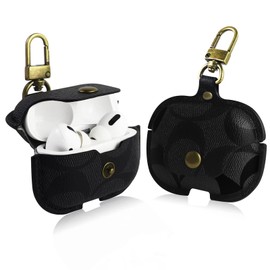 for AirPods Pro 2nd Generation Case Cover, Luxury Leather Full Body Shockproof Protective Cover for AirPods Pro 2&1 Gen Case for Women Men (B)