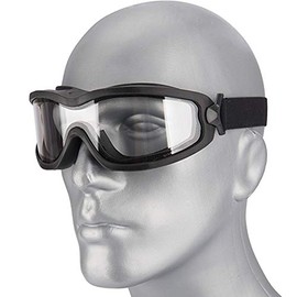 ArmorMason ANSI Rated Anti-Fog Tactical Goggles with Helmet Rail Adapters (Black Frame, Clear Lens)