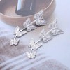 TseenYi Boho Butterfly Dangle Drop Earrings Silver Butterfly Tassel Earrings