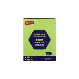 Staples 862157 Cardstock Paper 65 Lbs 8.5-Inch X 11-Inch Bright Green 250/Pk