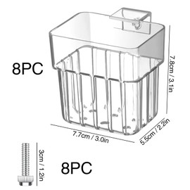 4PCS Clear Aquarium Plant Holder, Hanging Aquatic Plant Pot Holder with Hole, Adjustable Fish Tank Plant Pot for Aquaponic Plant Cultivation Aquarium Water Feature Decoration