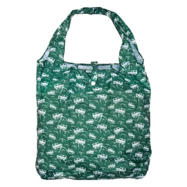 ECO CHIC Lightweight Foldable Reusable Shopping Bag Water Resistant Tote Bag (Landrovers Green)