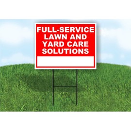 Full-Service Lawn and Yard Care Solutions Write On Me Red 18x24 in Double Sided Yard Road Sign w/Stand