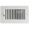 Two-way plastic side wall/ceiling register in white 8"w X 4"h