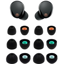 ALXCD Eartips Compatible with Sony WF-1000XM5 Earbuds, S/M/L 3 Sizes 6 Pairs Soft Silicone Ear Tips Earbuds Tips, Compatible with Sony WF-1000XM5 Silicon Earips XM5 6 Pairs Black sml