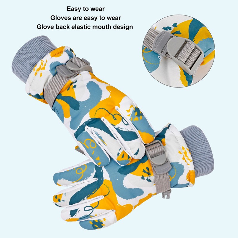 1 Pair Children Warm Gloves Windproof Waterproof Thicken for Winter
