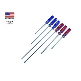 Tool Shop 3", 5", & 8" Slotted & Phillips 6 Piece Screwdriver Set Carbon Steel PVC Handles