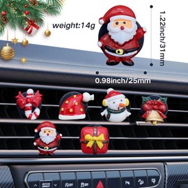 XNHIU 8pcs Christmas Air Vent Clips Christmas Car Vent Clip Air Freshener Charm Air Conditioning Outlet Clip Car Inter Decor Accessories for Christmas