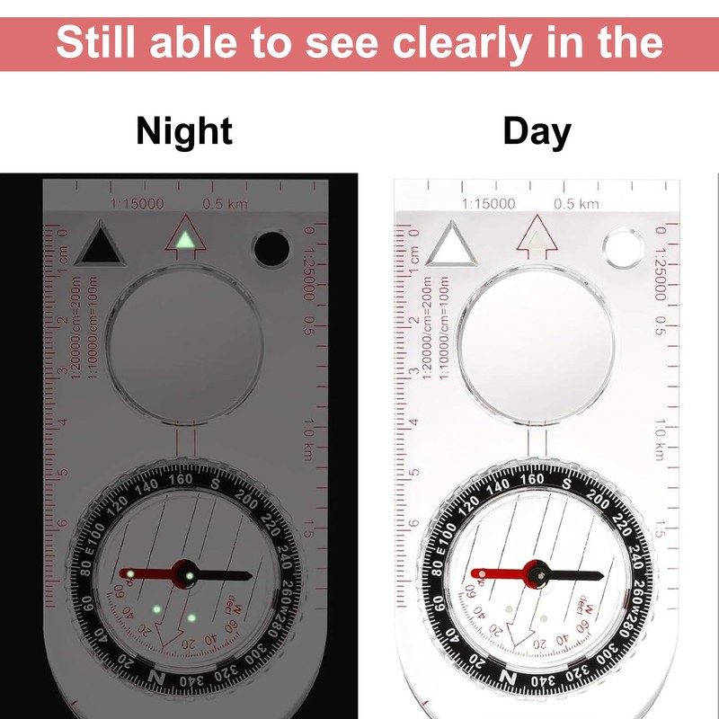 Compass Navigation, Portable Hiking Compass for Navigation, Lightweight Outdoor Compass