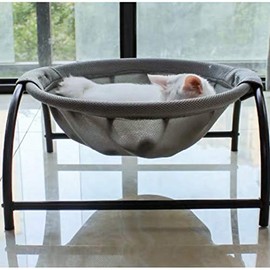 JUNSPOW JUNSPOW Cat Bed Dog/Pet Hammock Bed Free-Standing Cat Sleeping Cat Supplies Pet Supplies Whole Wash Stable & Breathable Easy Assembly Indoors Outdoors, 16.9 in x 16.9 in x 9.5 in