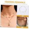 BESPORTBLE Delicate Three Layered Rose Pendant Necklace for Women Stylish