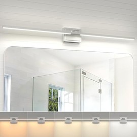 NIORSUN NIORSUN 46.5 Inch Modern Bathroom Light Fixture, 40W 5CCT Dimmable LED Chrome Bathroom Vanity Lights Over Mirror, Vanity Lights for Bathrooms Restroom Mirror- ETL Certified