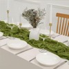 Cheesecloth Table Runner Spring Sheer Crinkled Green Gauze Table Runners