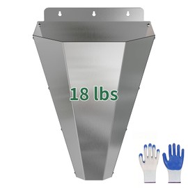 Large Chicken Cone for Butchering, Stainless Steel Kill Cone with Safety Gloves, Flat-Back Design, Chicken Processing Equipment for Farm and Backyard Poultry Up to 18 lbs (Silver)