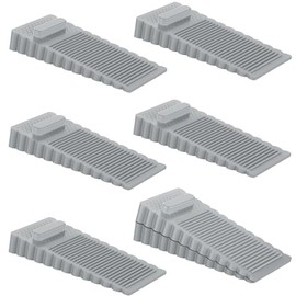 GeeRic 6 Piezas Tope de Puerta de Goma Antideslizante, Apilable, Cuña de Tope de Puerta, Resistente para La parte Inferior de La Puerta, Protege Paredes, Pisos, Gris
