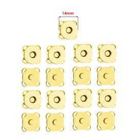 Trimming Shop Magnetic Snap Fasteners Metal Clasps Sewing Accessory for DIY Clothing, Crafts, Purses, Leather Coat, Jacket Handbag Making (14mm, Gold, 2pcs)