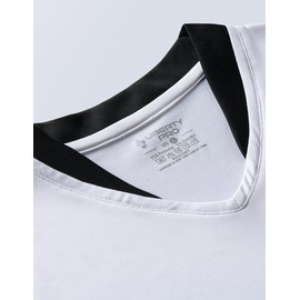 2 Pack Men's Dry Fit Soccer Jerseys XL-3XL for Bigger Builds, Athletic V-Neck Training T Shirts Performance Tops (XX-Large) Black/White