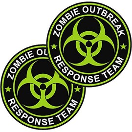 2 Pack 4" Zombie Outbreak Response Team Sticker Red/Black