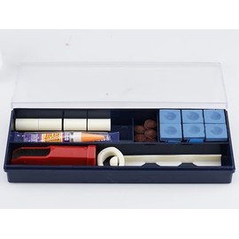 Tiekerbilir 15 Pack Cue Stick Tip Repair Kit, Cue Tips Accessorie, Include 6 Pool Cue Tips, 6 Pool Cue Repairers, 1 Billiard Cue Clamp, 1 Cue Tip Glue, 1 Billiards Shaper, Cue Tips Accessorie