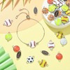 38Pcs Paired Enamel & Silver Football Basketball Baseball Charms for