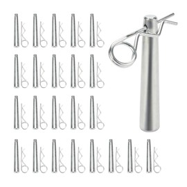 KVMORZE 24 Sets Galvanized Iron Conical Coupler Pins with R Clip, Stage Light Truss Accessories Lighting Trusses Replace Parts, Cotter Pins Assortment Kit Heavy Duty Hitch Pins, 2.7 in (24, Medium)
