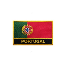 Uijokdef 1 PCS Portugal Flag Patches Iron On or Sew On Embroidered Tactical Military National Portugal Patch