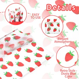 20 Sheets Strawberry Tissue Paper, 20 x14in Strawberry Wrapping Tissue for Baby Shower Wedding Birthday Wedding Gift Supplies