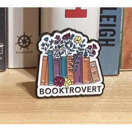 Booktrovert Book Enamel Lapel Hat Pin Bibliophile Book Lover