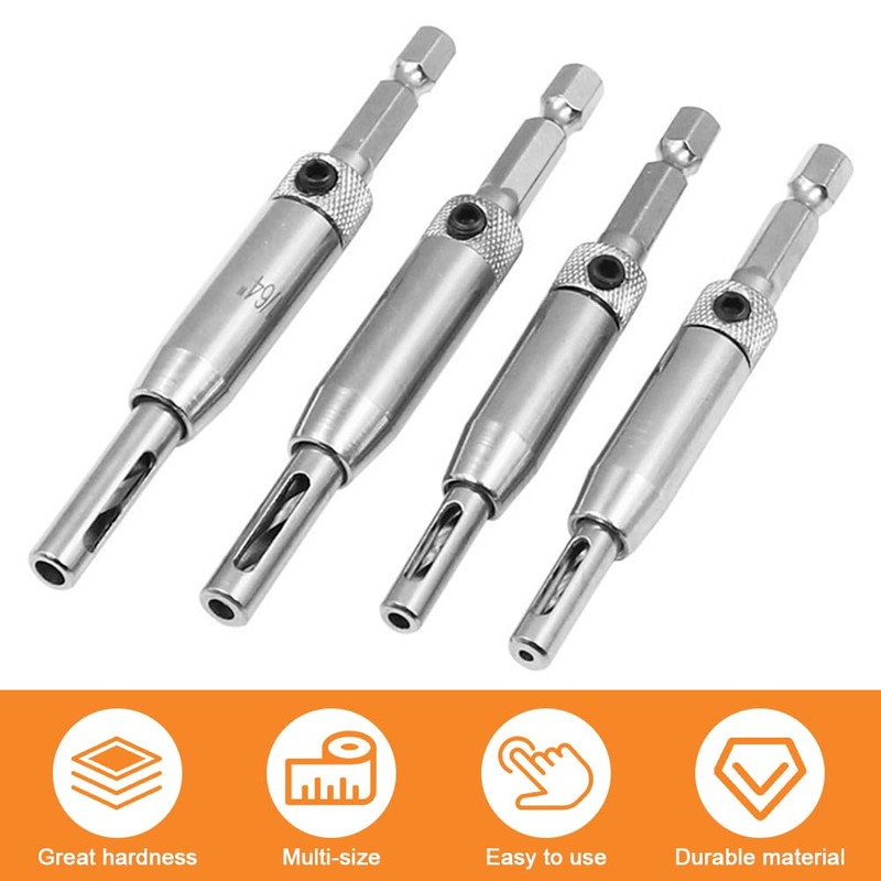 Ansodo 7Pcs Hinge Drill Bit Set, self centering drill bit,