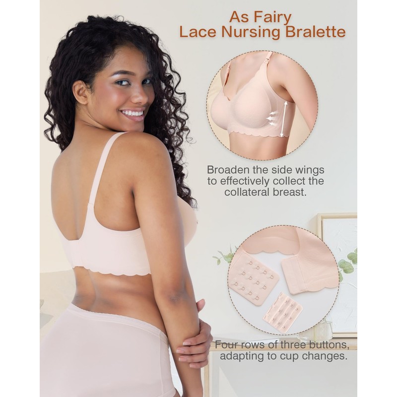 As Fairy Nursing Bras for Breastfeeding, Wireless Pregnancy Sleep Bralette