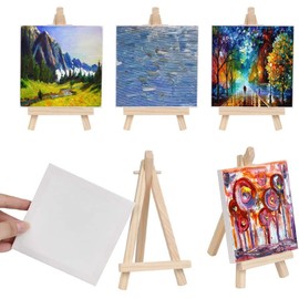 Mini Wooden Easel, 20 Pieces Small Wooden Easel, Mini Stand for Photos, Business Cards, Photo Albums, Crafts for Weddings, Birthday Parties (9 x 16 cm)